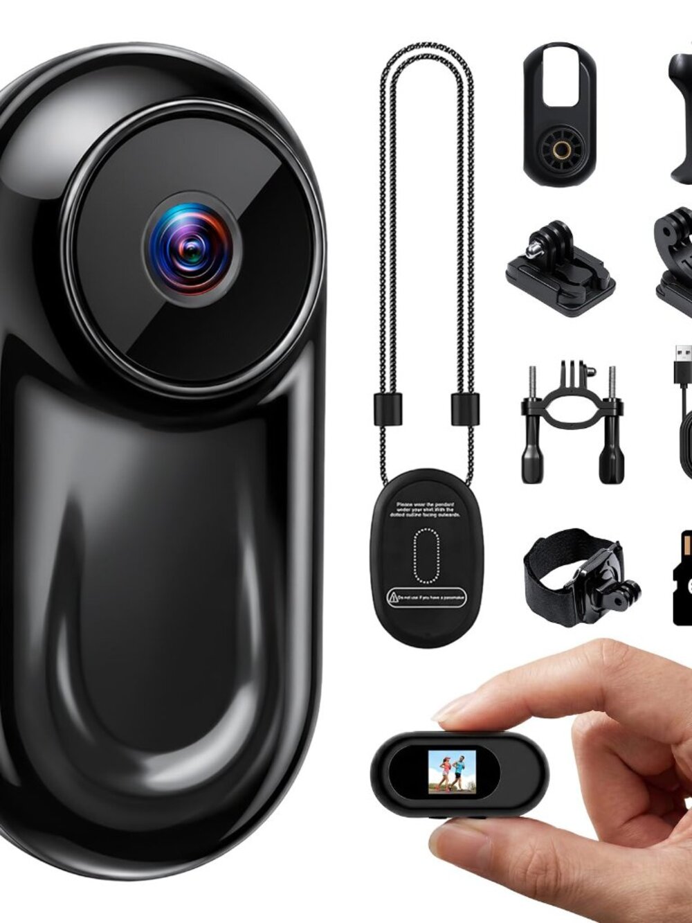 Mini Body Camera 1080P HD with 64GB SD Card Magnetic Wearable Action Camera